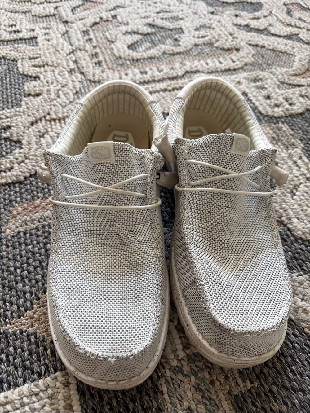 Hey Dude Wally Slip-On Loafers in Light Beige Knit